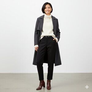 Calvin Klein Modern Ankle-Length Black Work Wear Slacks with Belt Detail Size 10